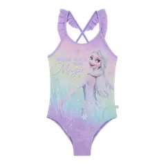 DISNEY - Traje de Baño Niña Entero Frozen Lila C/Vuelos