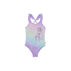 DISNEY - Traje de Baño Niña Entero Frozen Lila C/Vuelos