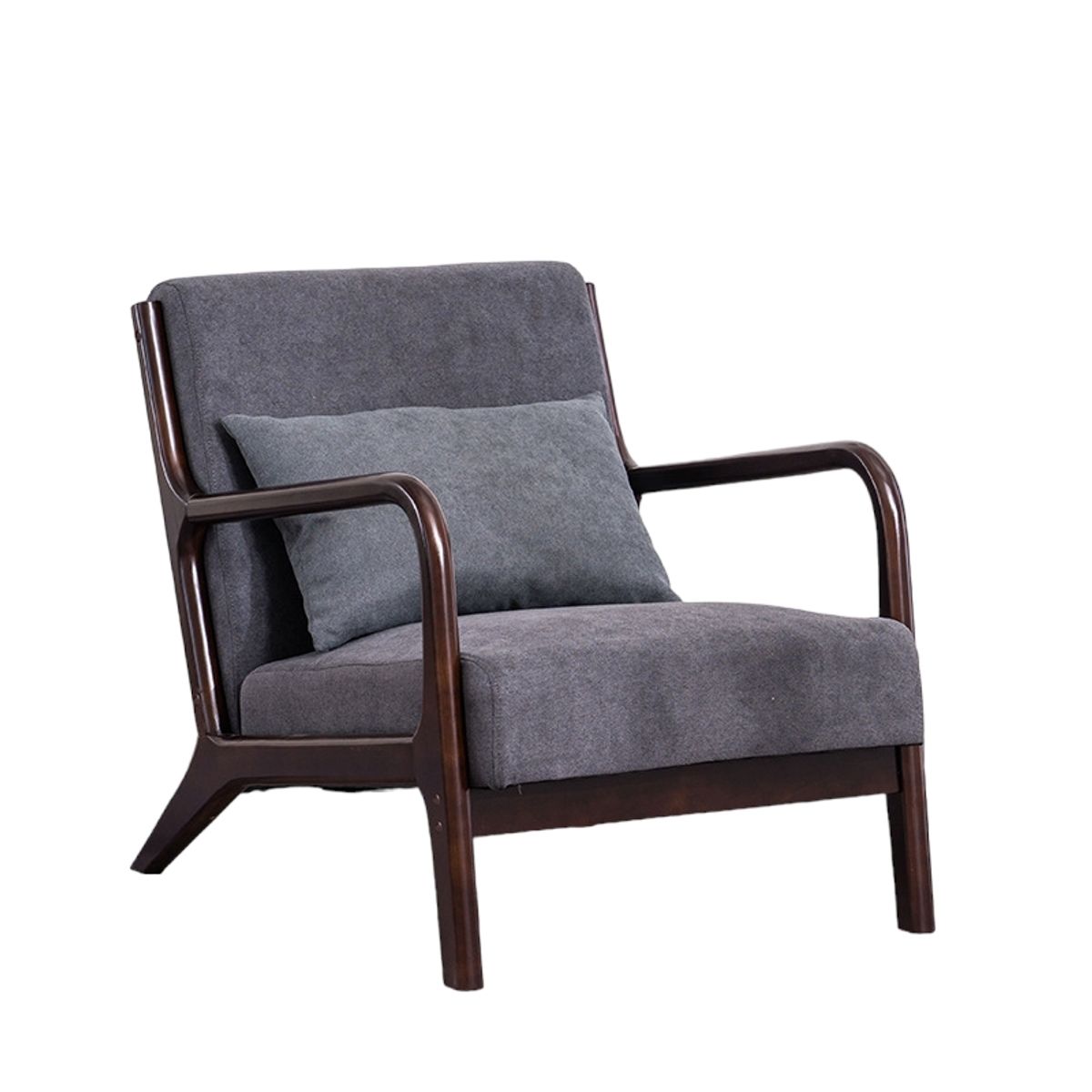 CRUSEC - Sitial Poltrona Silla Gris Oscuro Con Almohada Cojín