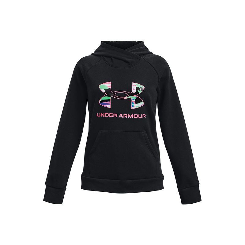 UNDER ARMOUR - Polerón Niña Rival Flce Bl Hoodie Negro UNDER ARMOUR