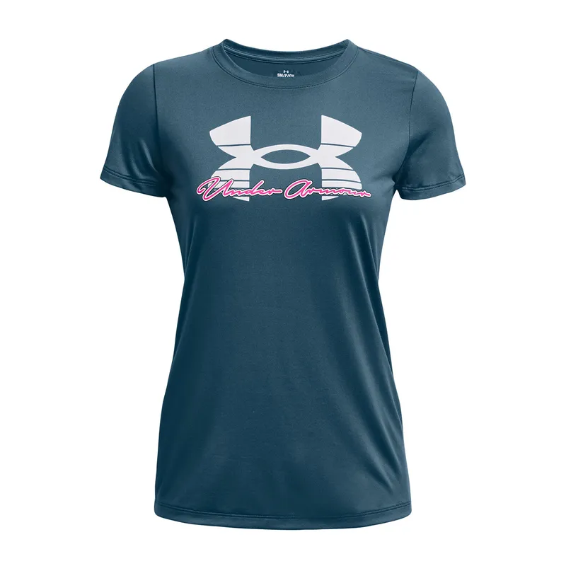 UNDER ARMOUR - Polera M/C Mujer Tech Solid Scrpt Ssc Azul UNDER ARMOUR