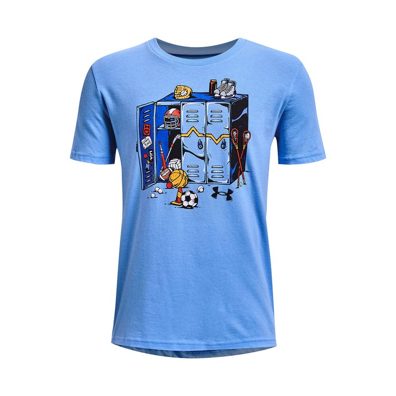 UNDER ARMOUR - Polera M/C Niño Ua Sports Locker Ss Azul UNDER ARMOUR