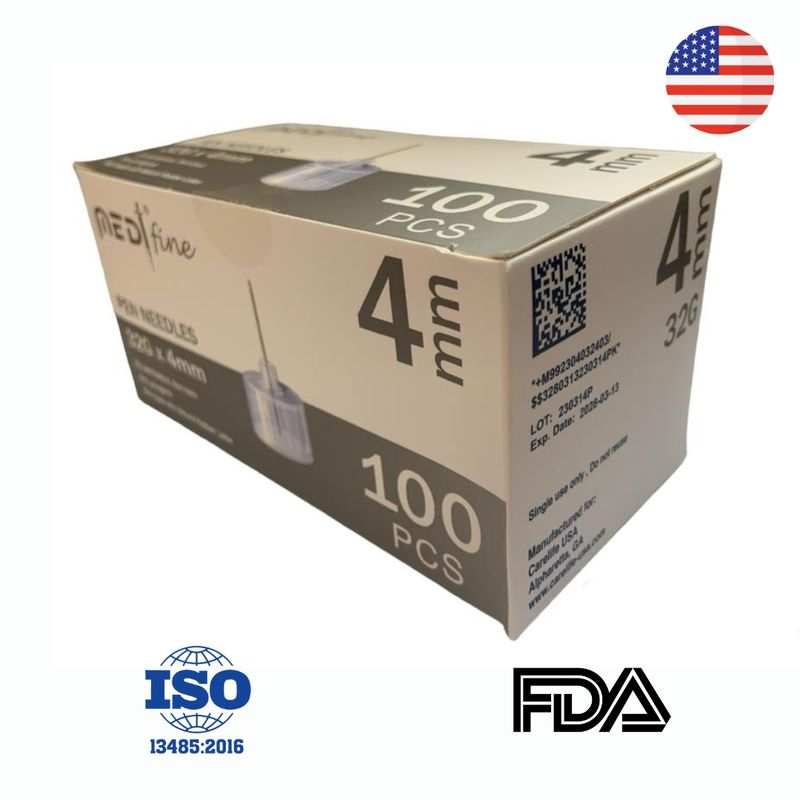 GENERICO - MEDTFINE Agujas para lápiz de Insulina Ozempic Victoza 4 mm 32G