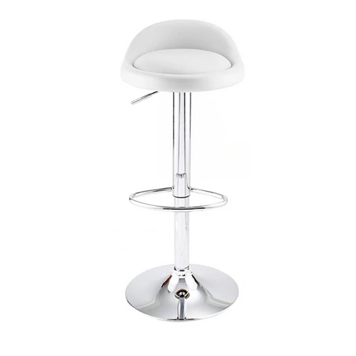 ESHOPANGIE - Silla Piso Bar Altura Regulable Taburete Respaldo Blanca