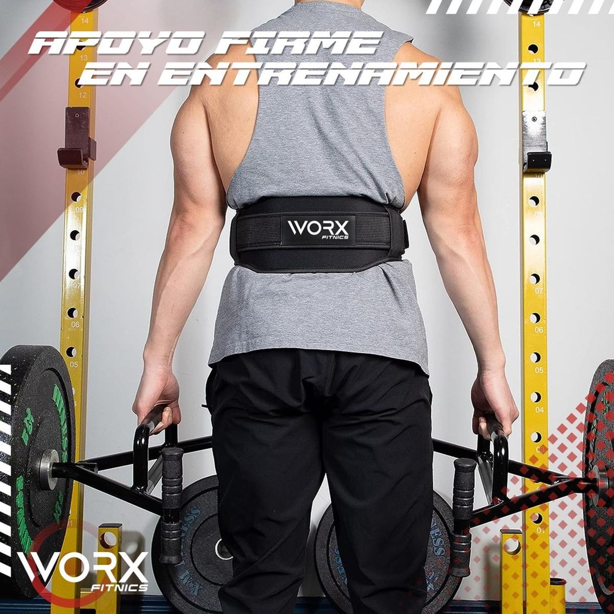 WORX - Cinturon Levantamiento Pesas Worx Ajustable Gym - Negro - L
