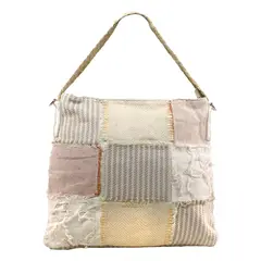 MAILEA - Cartera patch cuadrados para mujer beige