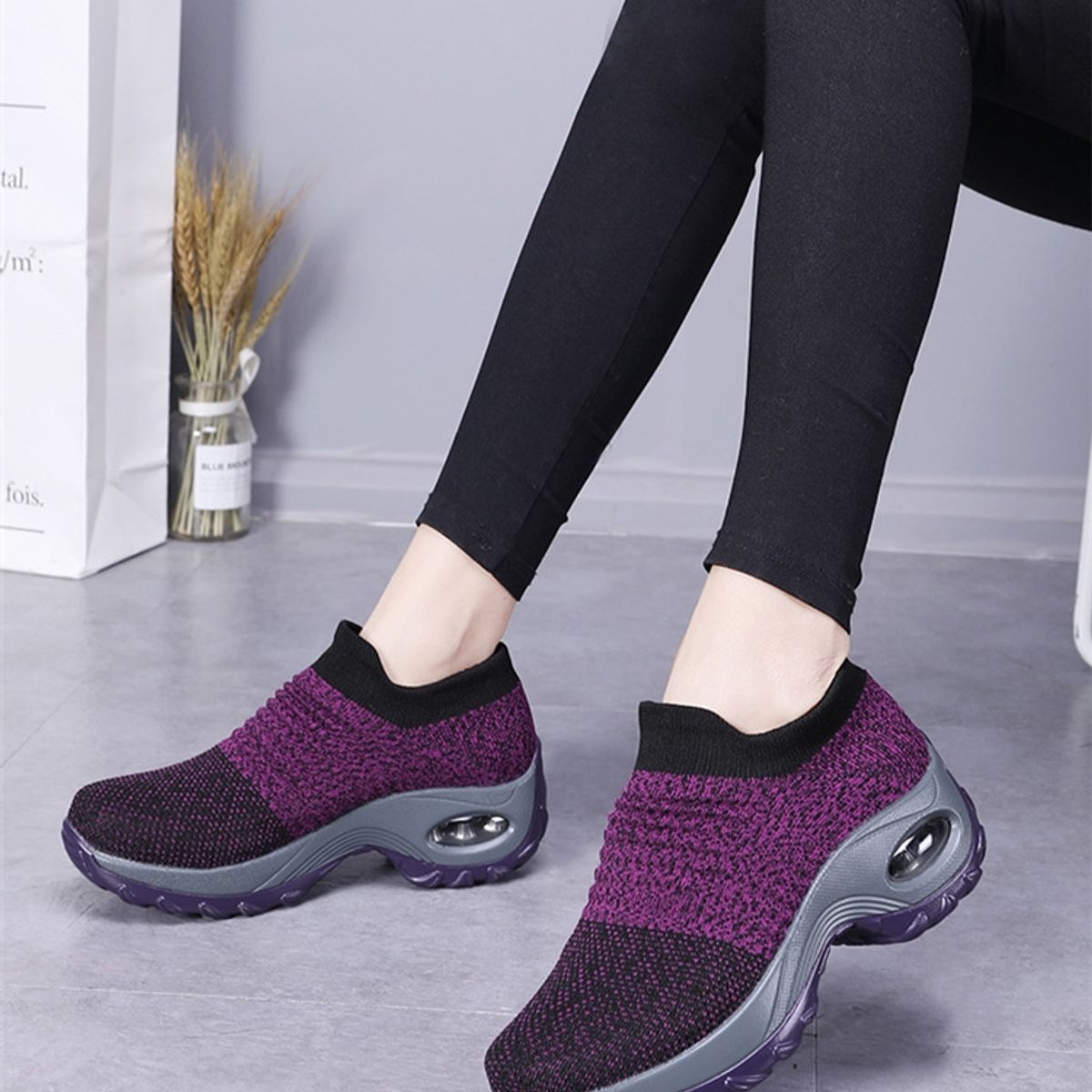 XHCY - Zapatos De Malla Gruesa Base Zapatos De Plataforma Cojín Amo