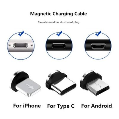 Imagen 2 del producto Cable De Carga Rápida Magnético 3 Puntas Micro Usb y Tipo C