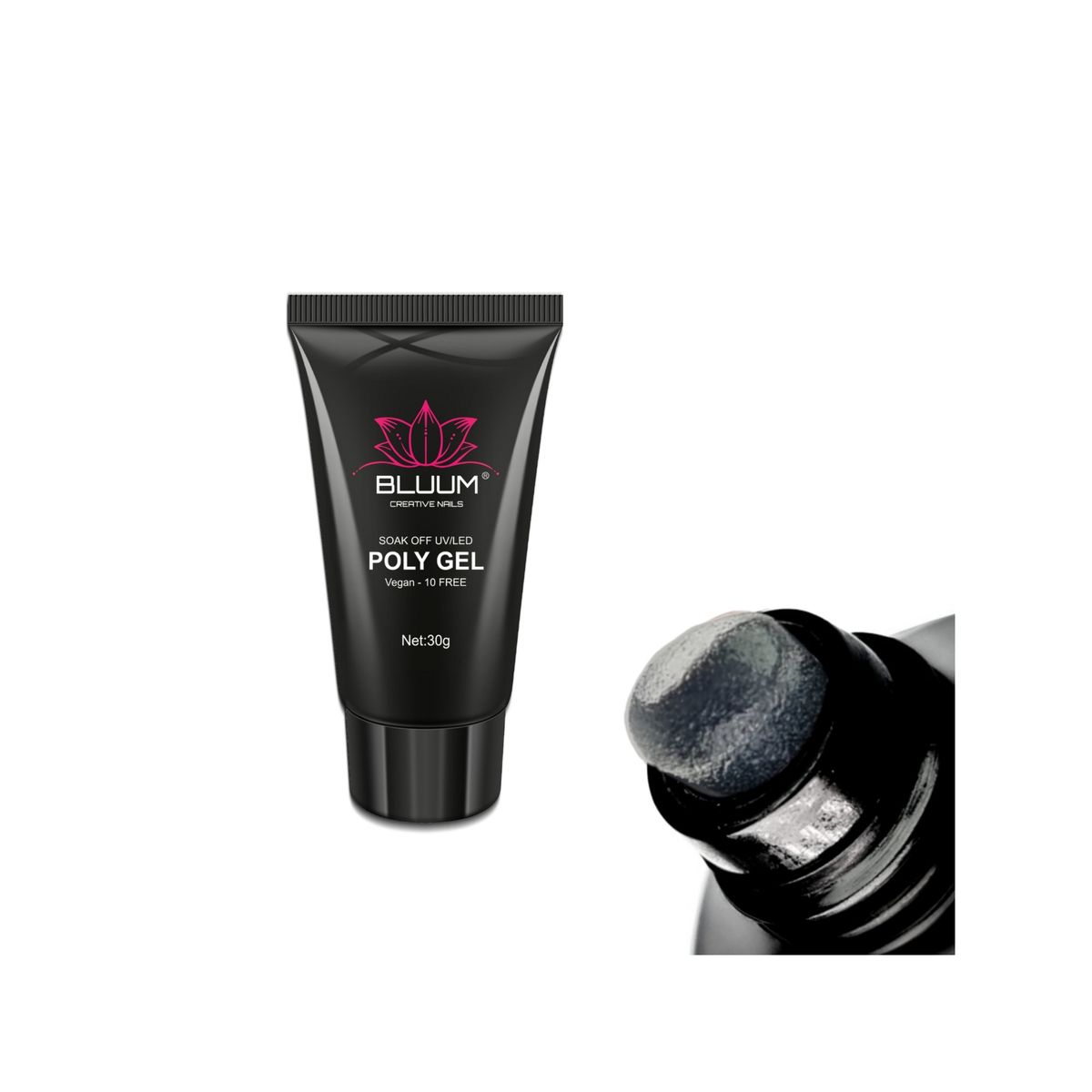 BLUUM - Polygel Profesional Bluum Transparente 30gr  Free Hema