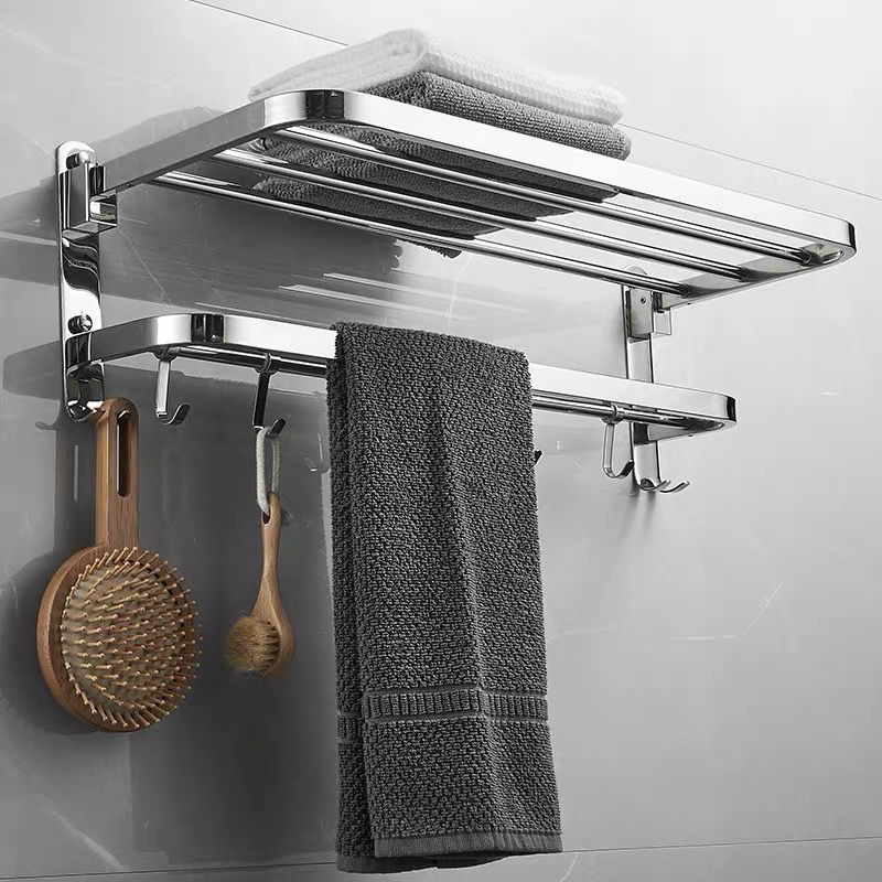 GENERICO - TOALLERO DE BAÑO MULTIPLES ACERO INOXIDABLE COLOR PLATEADO 60cm