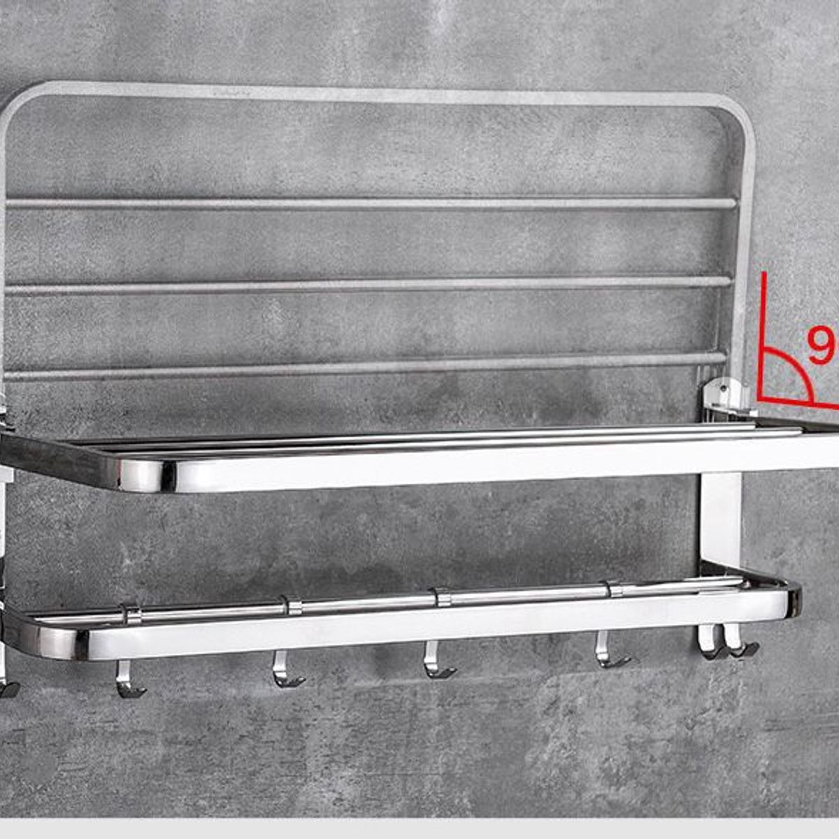 GENERICO - TOALLERO DE BAÑO MULTIPLES ACERO INOXIDABLE COLOR PLATEADO 60cm