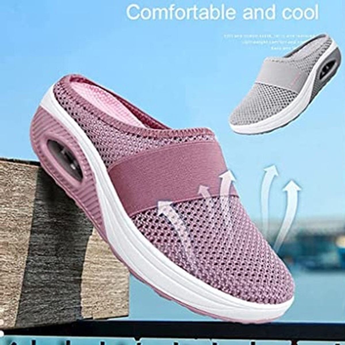 XHCY - Zapatos Para Caminar Sin Cordones Para Mujer Con Cojín De Ai
