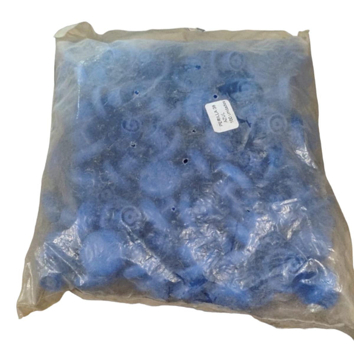 GENERICO - Perilla Circular Azul Plástica Bolsa 100 Unidades