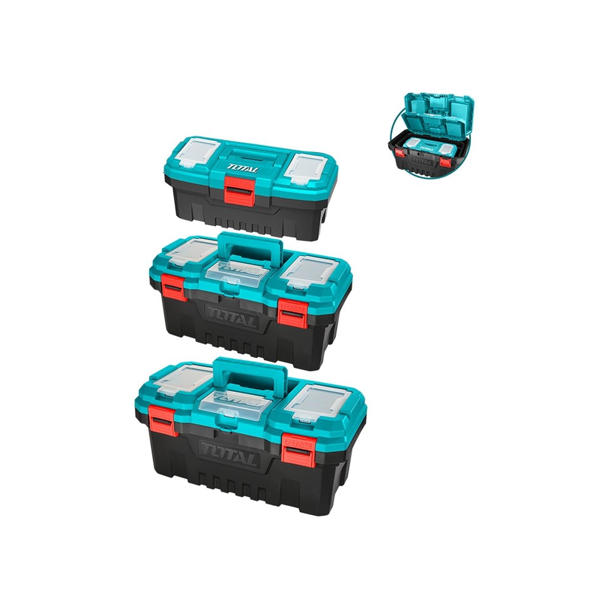 TOTAL TOOLS - Set 3 Organizador Caja de Herramientas 14 17 y 20 Pulg TOTAL