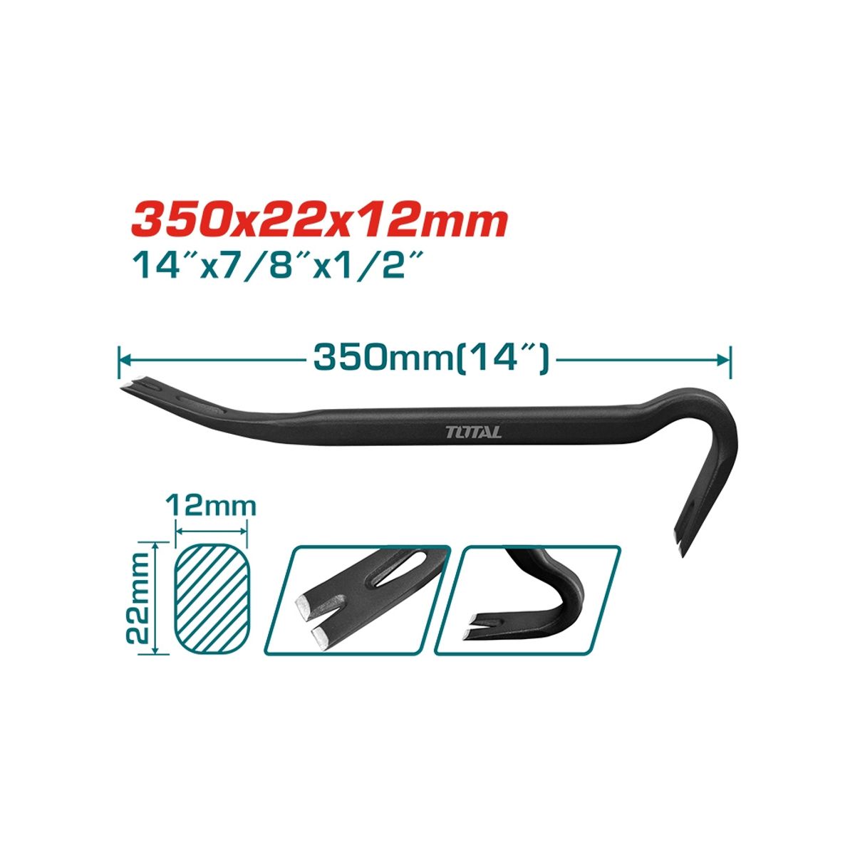 TOTAL TOOLS - Barretilla Diablo Saca Clavos 14 Pulgadas Total