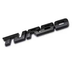 GENERICO - Pegatina emblema Metal TURBO 3D para auto 9.7 * 1.1cm NEGRO