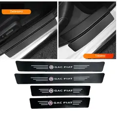 GENERICO - Setx4 cubre sócalo pisaderas pegatina de fibra carbono fiat