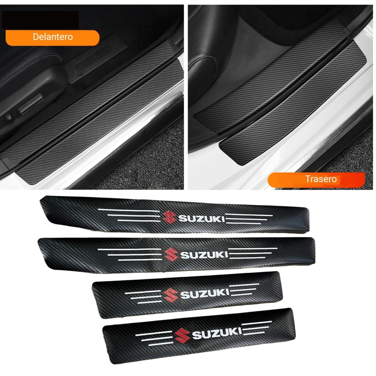 GENERICO - Setx4 cubre sócalo  pegatina de fibra carbono suzuki