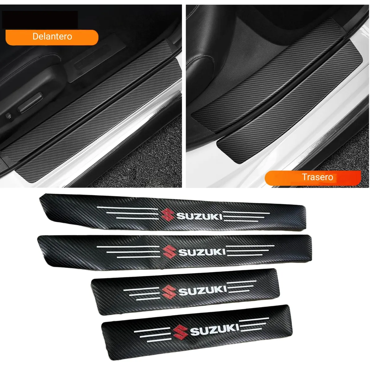 GENERICO - Setx4 cubre sócalo  pegatina de fibra carbono suzuki