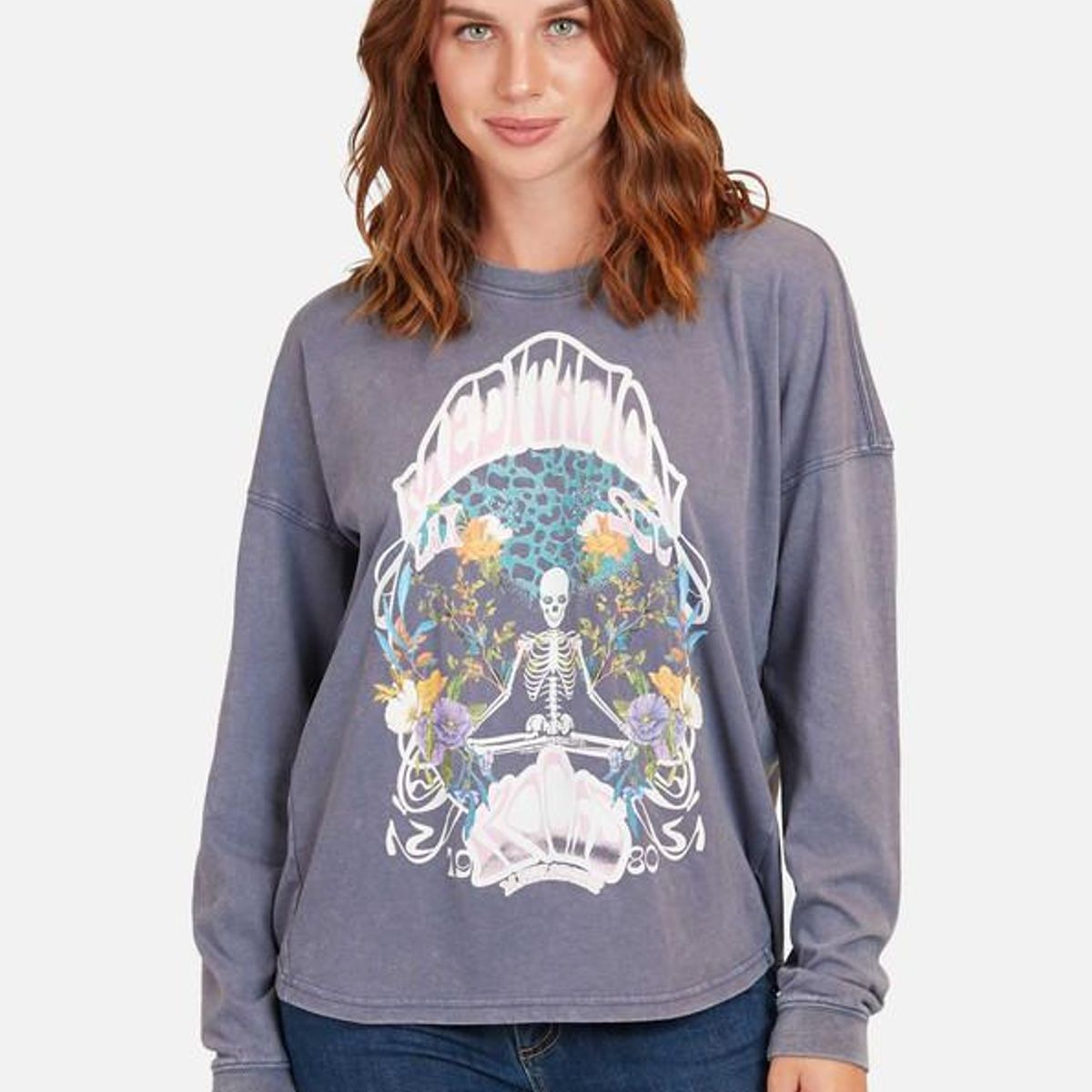 MAUI AND SONS - Polera Meditation Skull Mujer Azul 