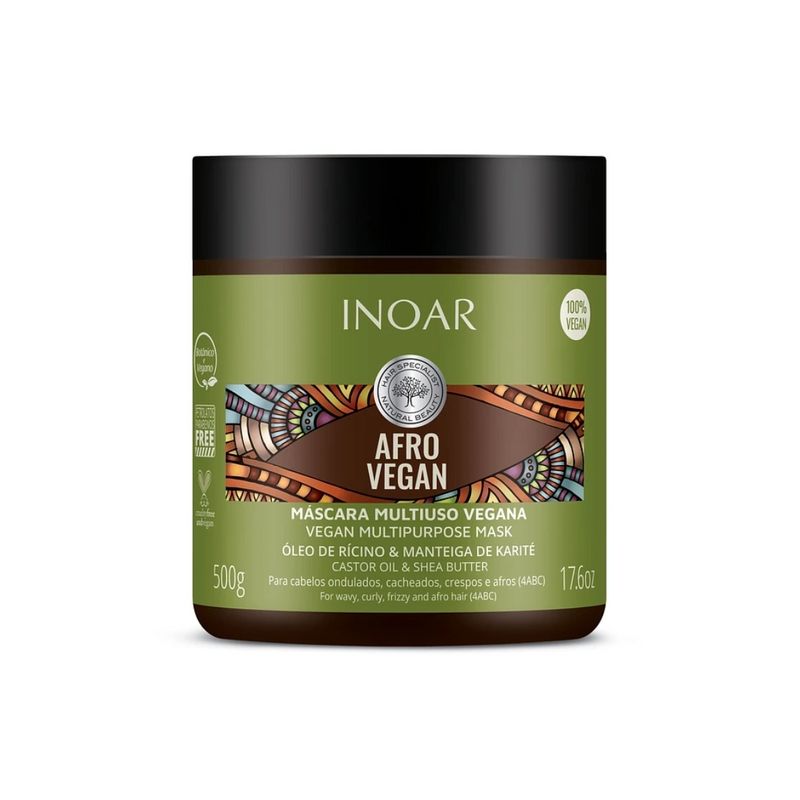 INOAR - Máscara Multiuso INOAR Afroo Vegan 500g.