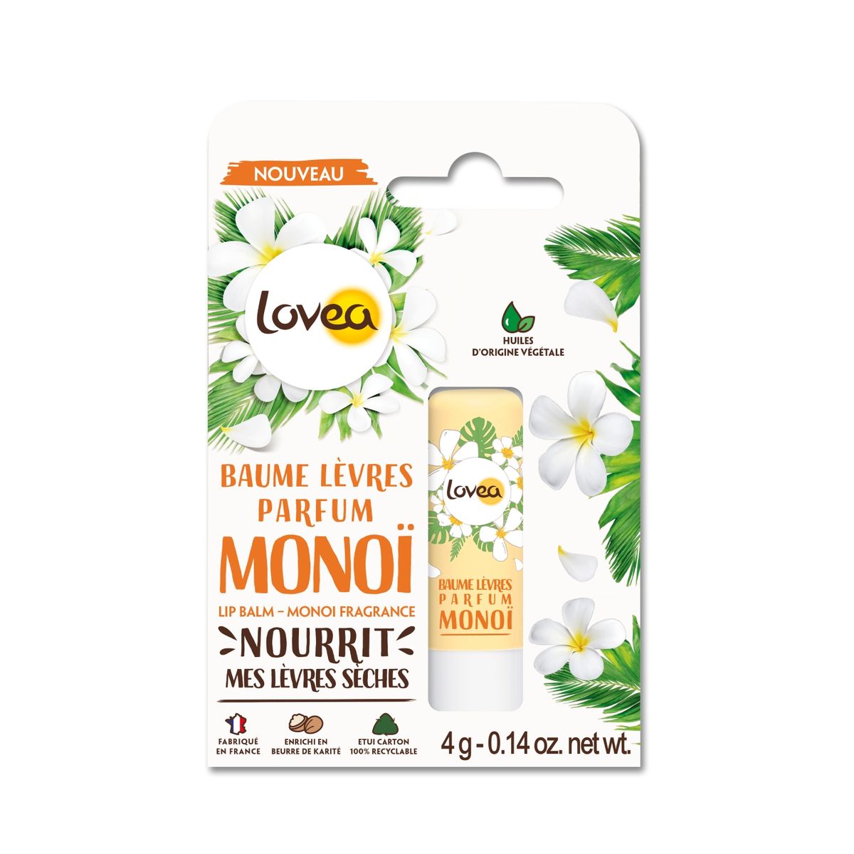 LOVEA - Bálsamo de Labios Monoï y Karité - Lovea - 4 g.