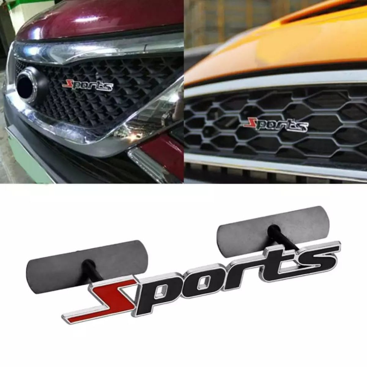 GENERICO - Emblema Insignia Metal autos 3D apernado letras Sports