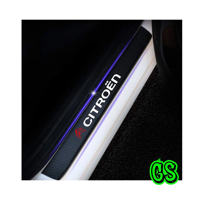 GRAVITY - Cubre Zocalo Adhesivo Fibra Carbono Protector Citroen 4Pcs