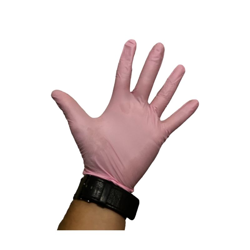 GENERICO - Guantes Desechables De Nitrilo Sin Polvo 100u - ROSADO - S