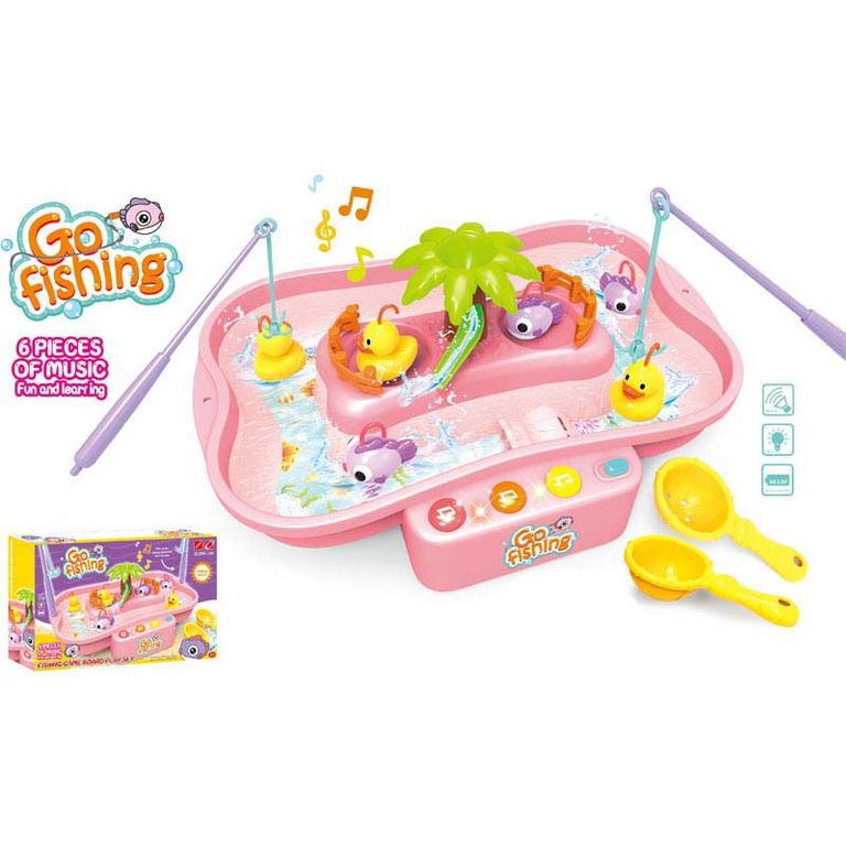 Juguetes de Pesca para Ninos con Iluminacion y Musica Rosa