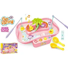 CRUSEC - Juguetes de Pesca para Niños con Iluminación y Música Rosa