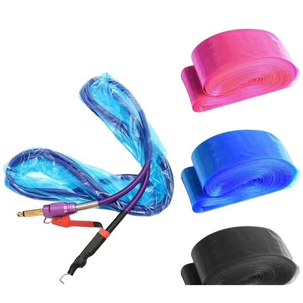 GENERICO - Pack De 25 Fundas Cable para maquina de Tattoo - ROSA.