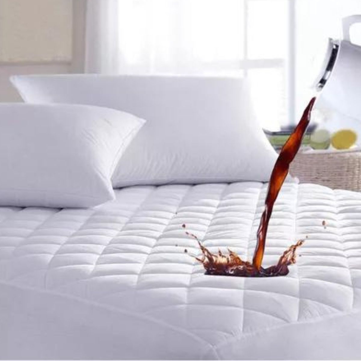 GENERICO - Cubrecolchon Impermeable King con Fundas Blanco