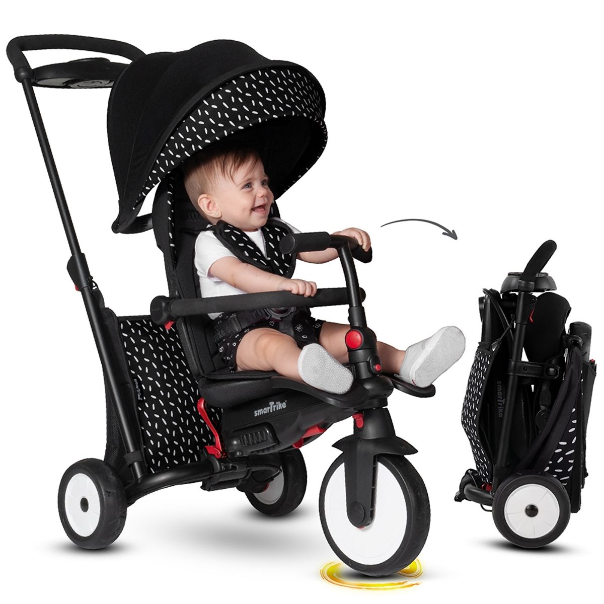 SMARTRIKE - Triciclo 7 Etapas SMARTRIKE STR5 Stroller Black & White