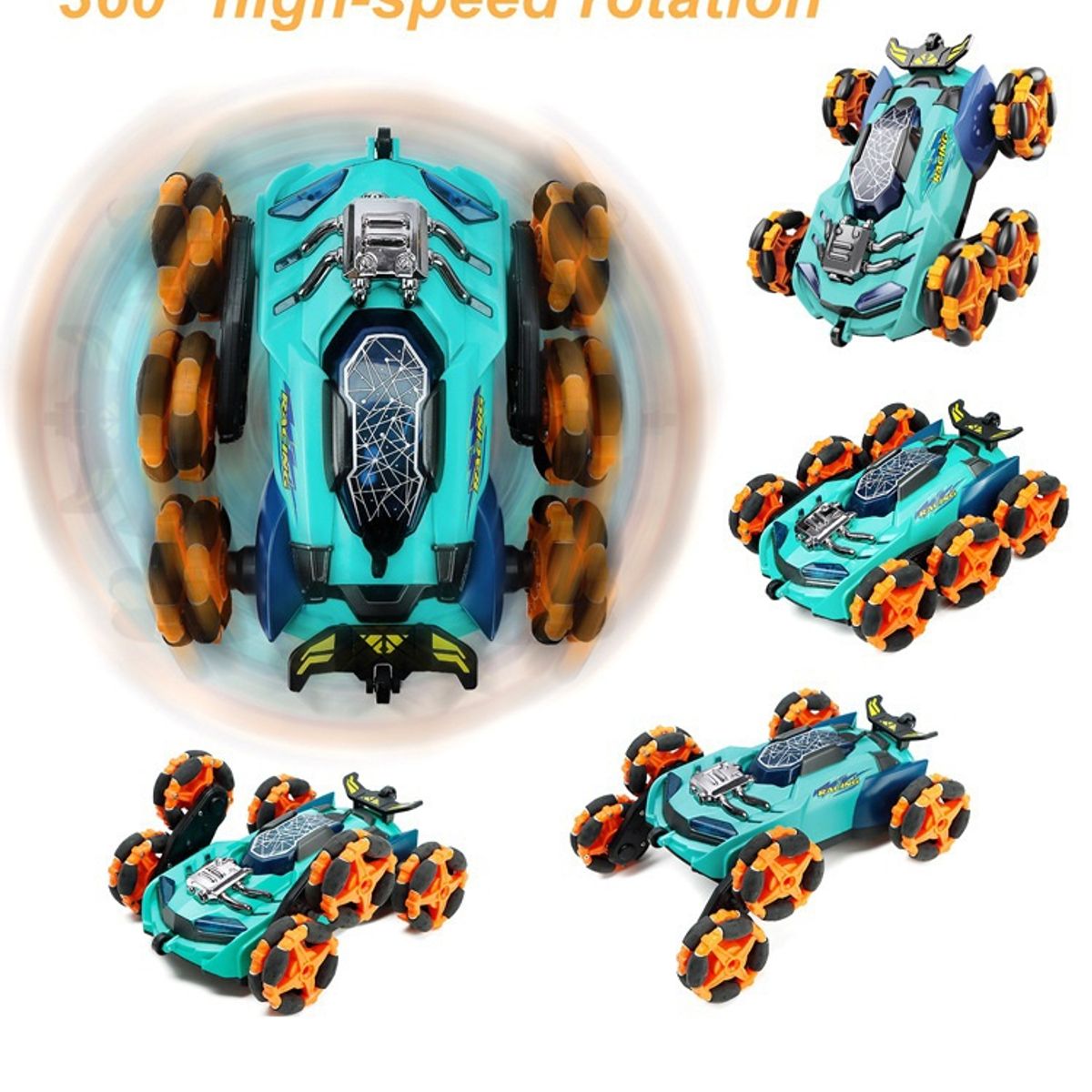 GENERICO - Auto control Remoto Acrobático 6 Ruedas Giros 360° Luz Led