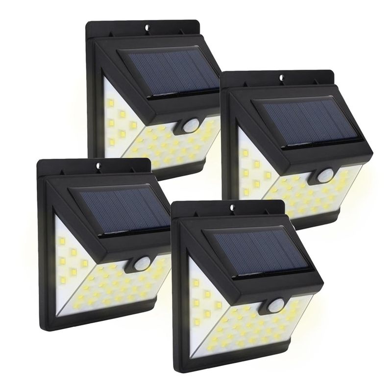 MAXWELL - Foco Reflector Solar Led Exterior Sensor Pared Set 4 - Amarillo