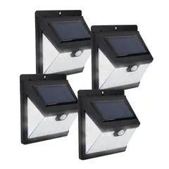MAXWELL - Foco Reflector Solar Led Exterior Sensor Pared Set 4 - Blanco