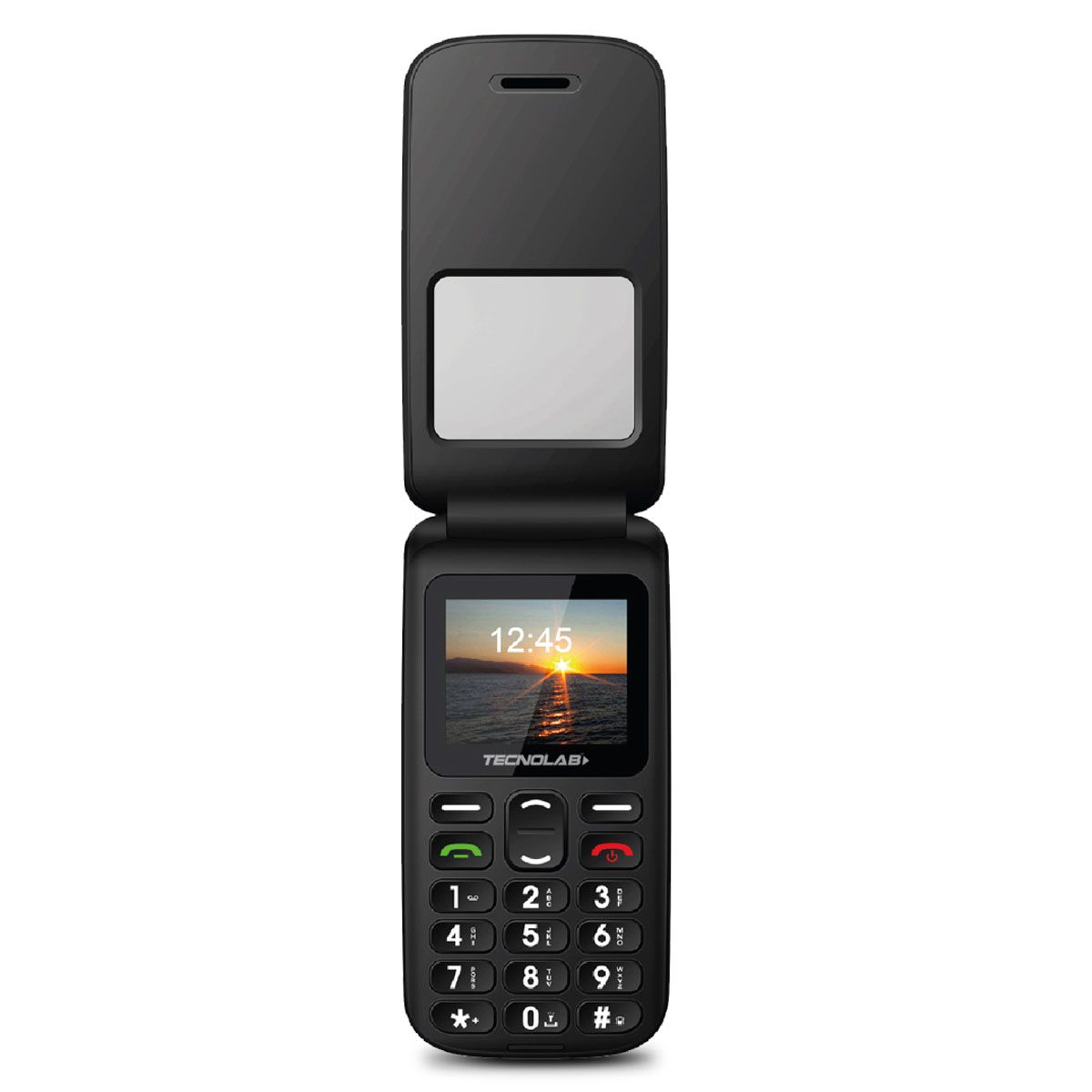 TECNOLAB - Telefono Celular Adulto Mayor 4G Tipo Almeja Tecnolab Negro