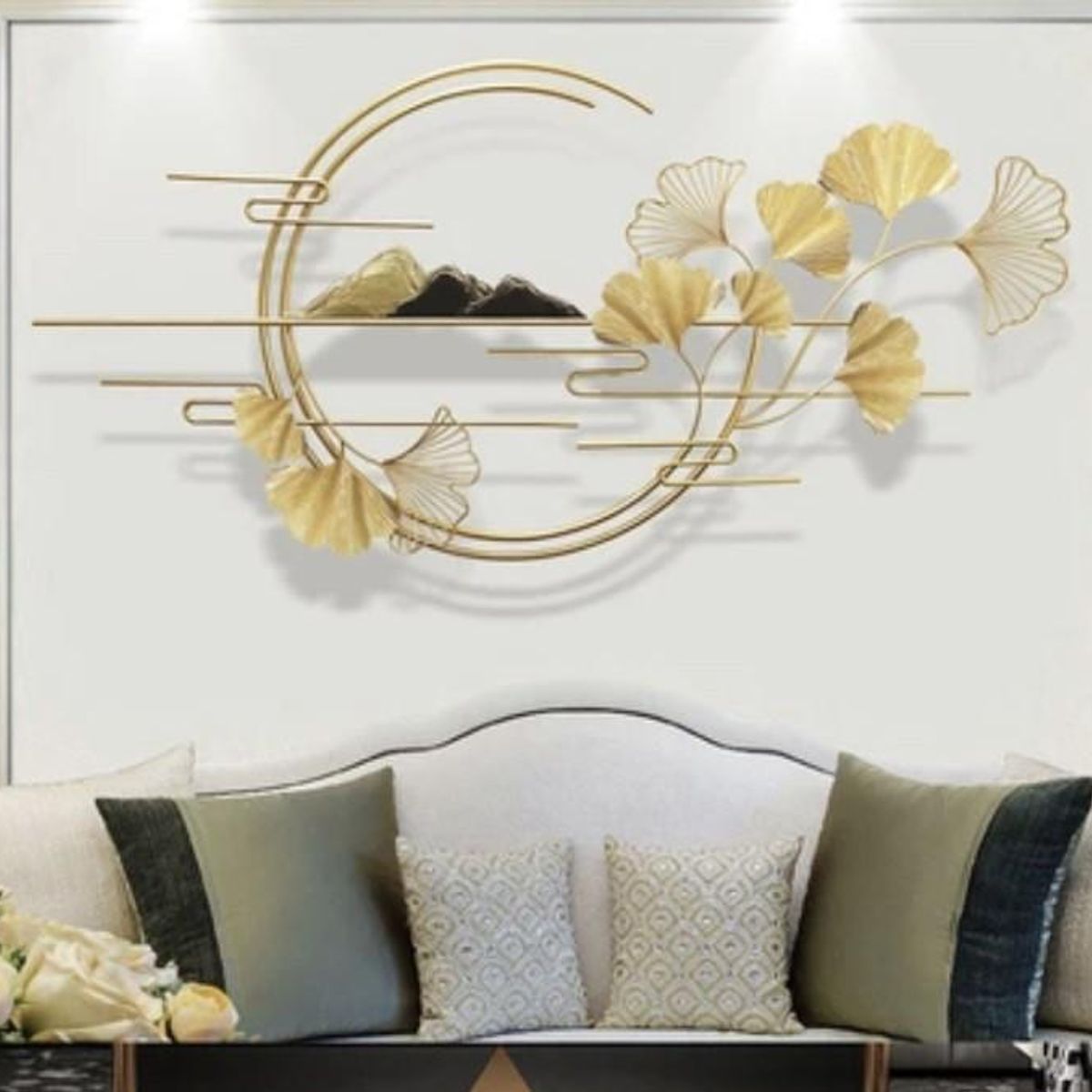 GENERICO - Cuadro Decorativo de Pared Paisaje Dorado