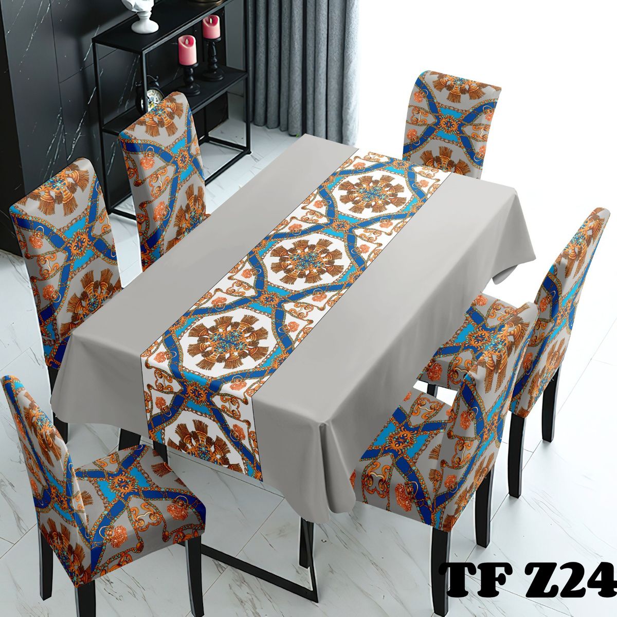 GENERICO - set de mantel impermeables + 6 fundas de sillas