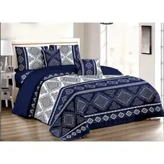 GENERICO - Quilt de Verano 1.5 Plaza. Azul con Diseño B2053