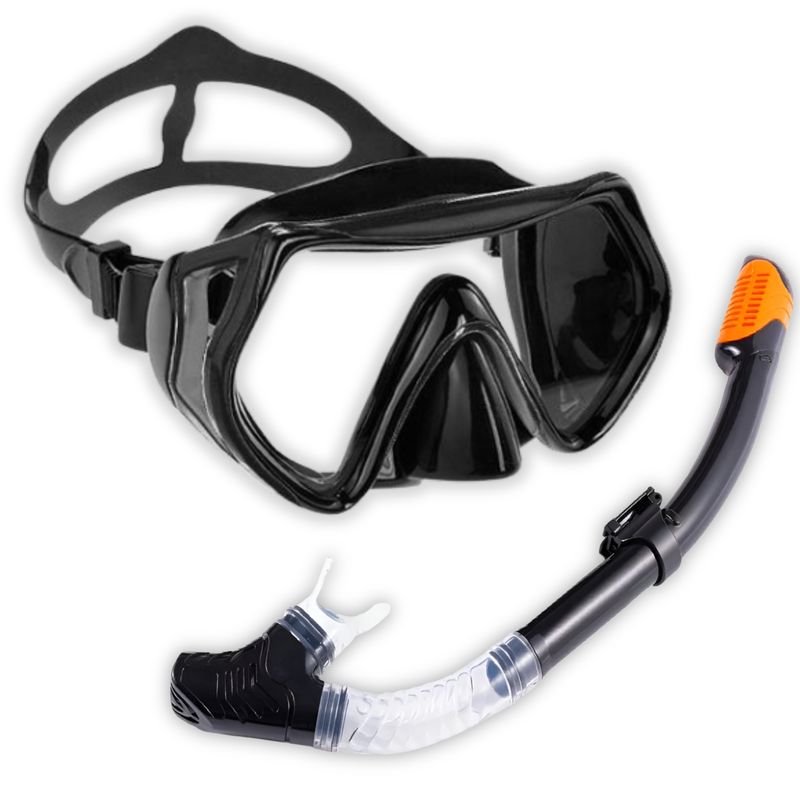 DBLUE - Mascara de Buceo Anti Fugas de Vidrio Templado con Snorkel