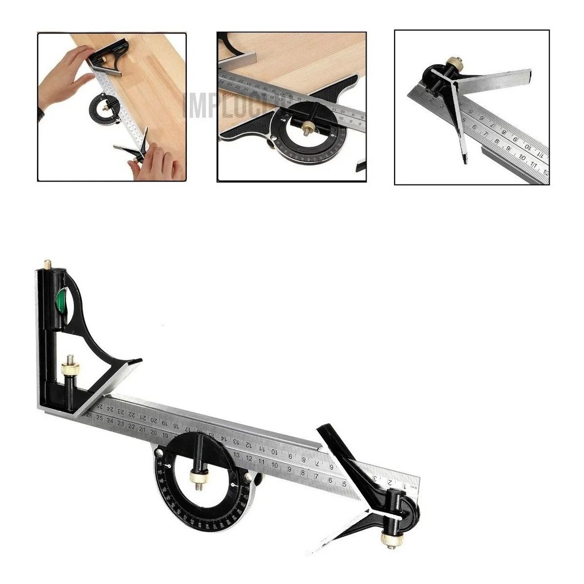 GENERICO - Escuadra Para Carpintero Herramienta Escuadra Combinada 30 cm