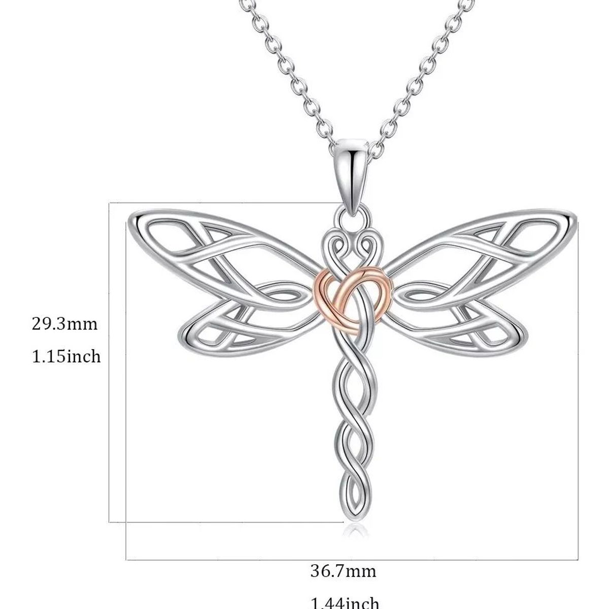 KUANGYE - Collar De Bañado en plata Libélula Colgante Regalo Para Mujer