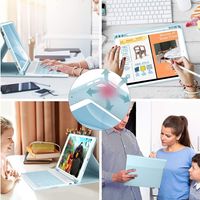 Funda Para iPad 10.2 Celeste Con Teclado Español Ranura Lapiz