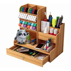 EVERSO - Organizador Escritorio De Madera Oficina y Hogar Con Cajon Multiuso