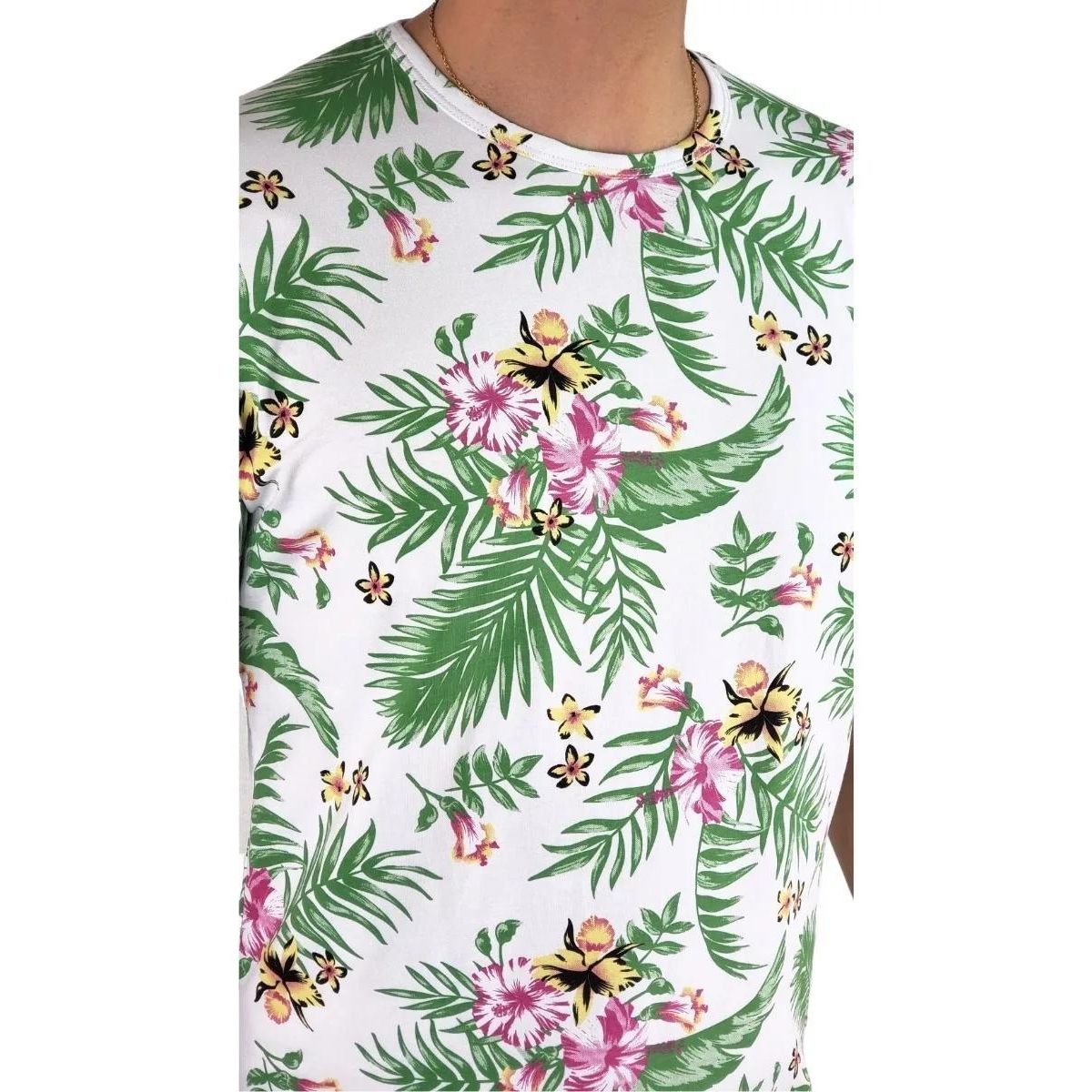 LOOK SHOP - Polera Manga Corta Algodón Diseño Tropical Playera. Calidad 229