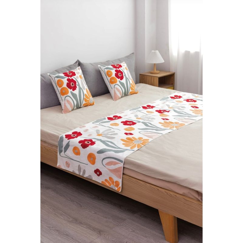 ANGELES DEL HOGAR - Pieceras Bordadas + 2 Fundas De Cojin 2 plazas/King