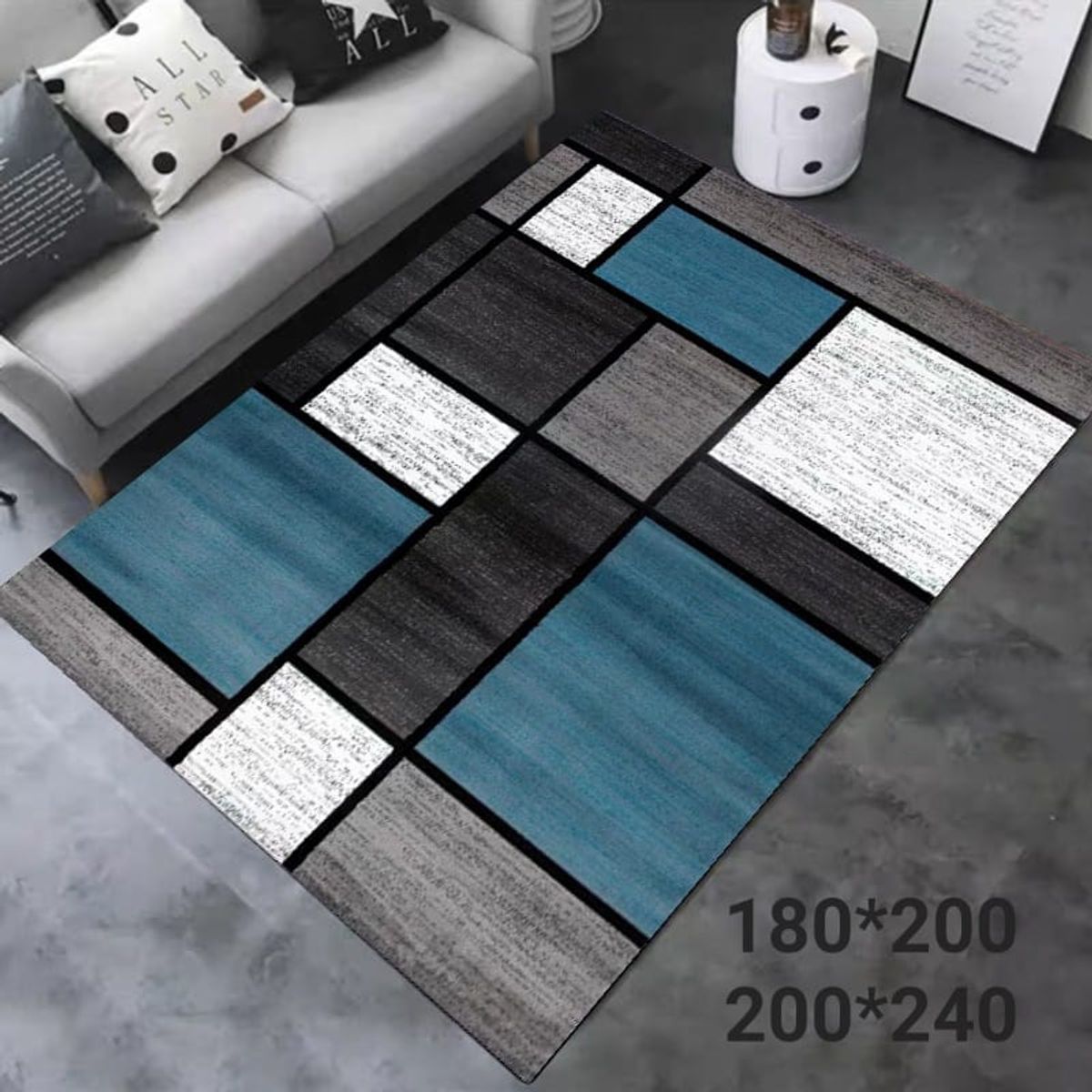 ANGELES DEL HOGAR - Alfombras Lisas con diseños 3D  200x240 cm