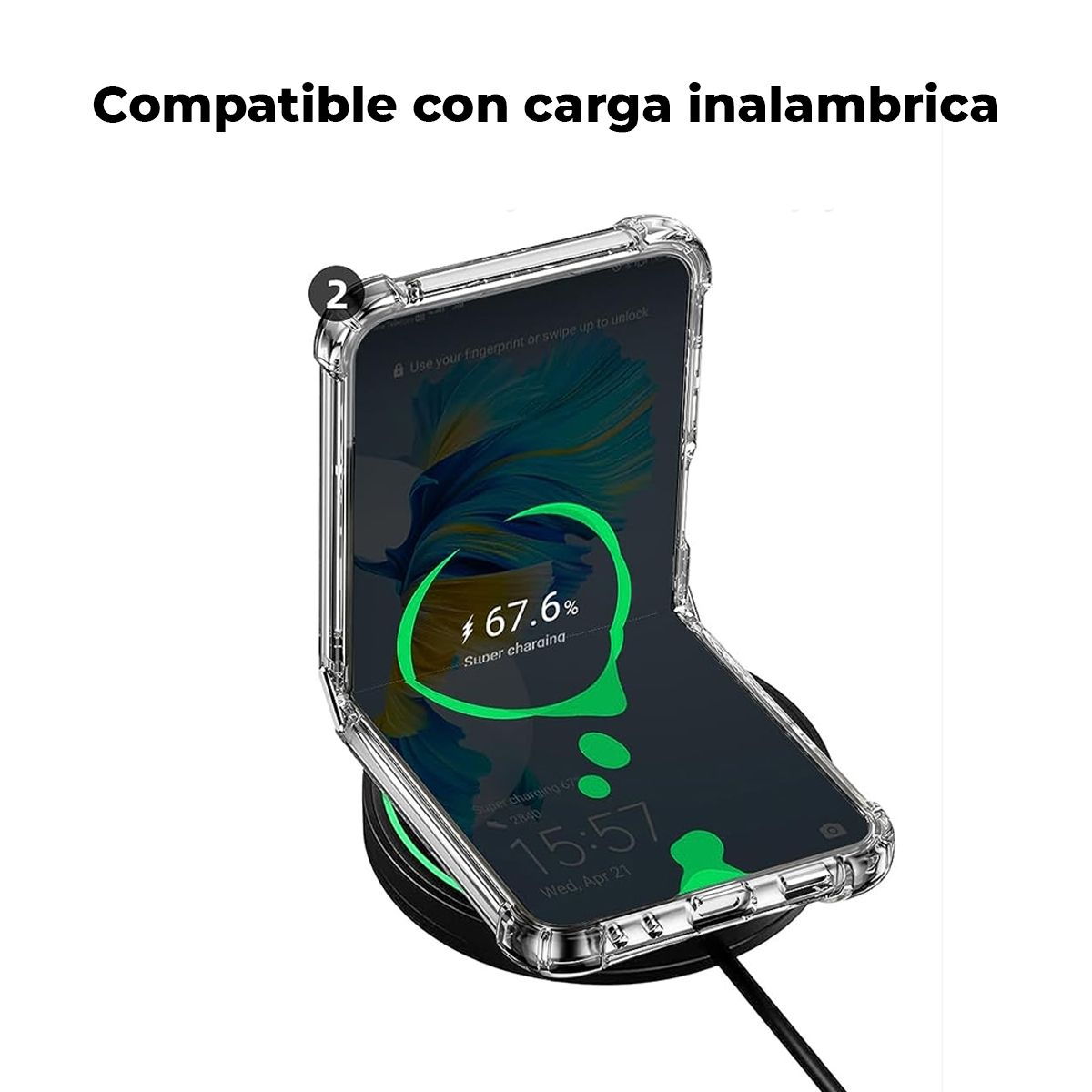 GENERICO - Carcasa para Samsung Z Flip 5 Reforzada Transparente